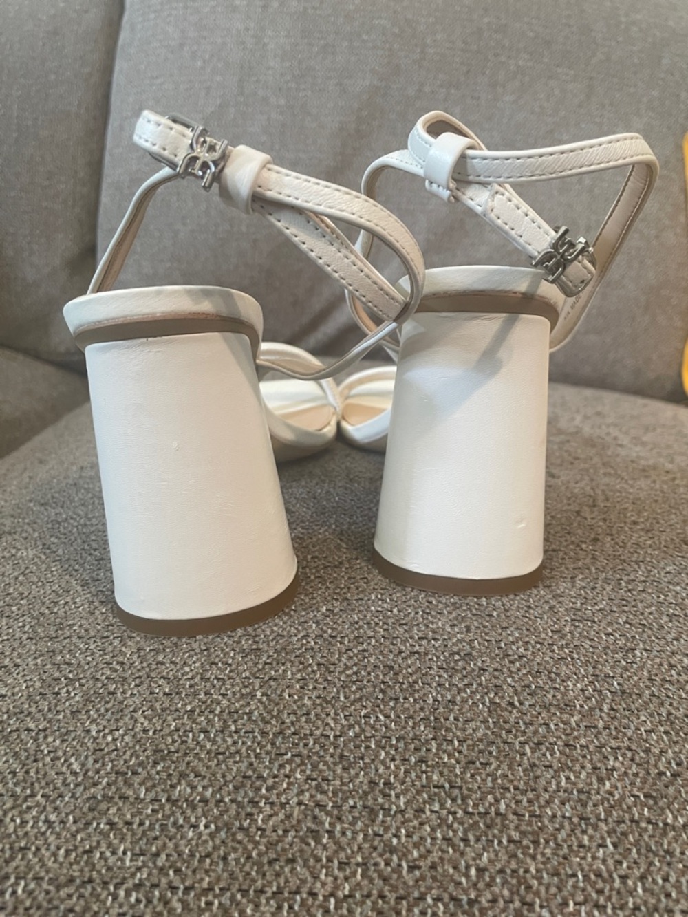 Sam Edelman White Strappy Square-Toe Ankle Strap Heels - Picture 5 of 5